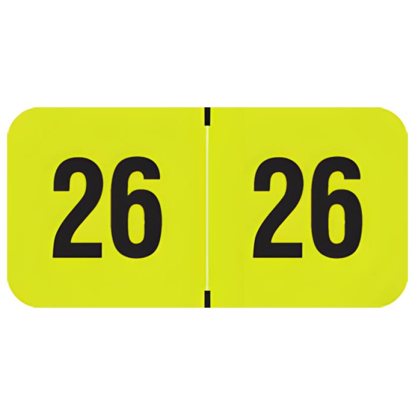 Arden Label TRYM-26-T4 Traco Compatible TRYM Series 2026 Year Labels - Size 3/4" H x 1 1/2" W
