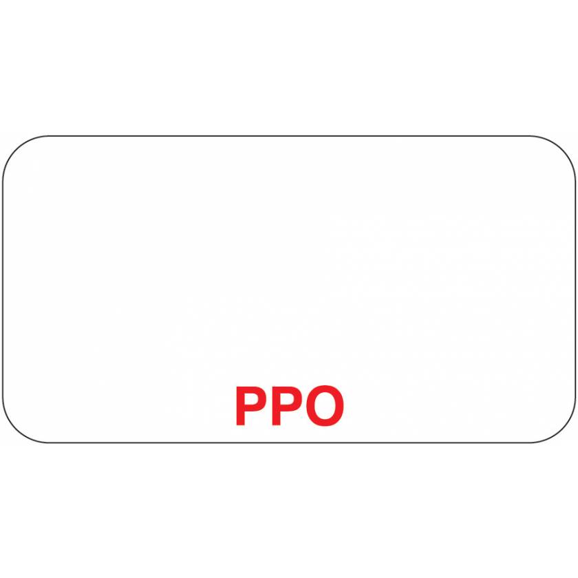 PPO Label - Size 1 5/8"W x 7/8"H