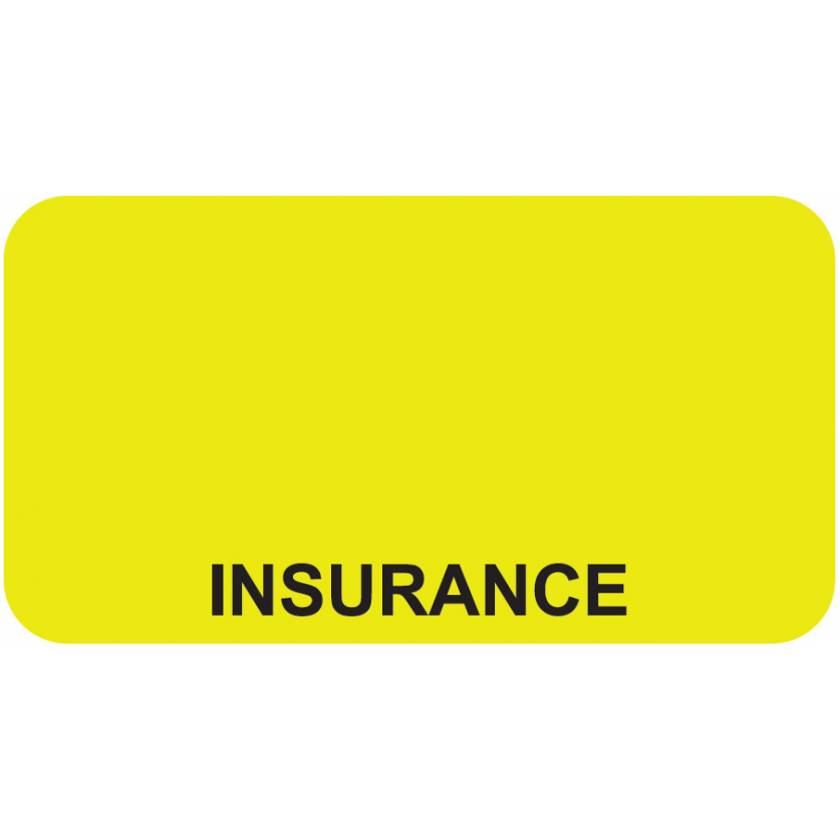 INSURANCE Label - Size 1 5/8"W x 7/8"H