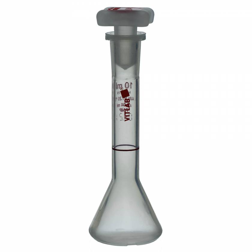 10mL Class A Volumetric Flask, PMP, with NS Stopper, PP, Certified