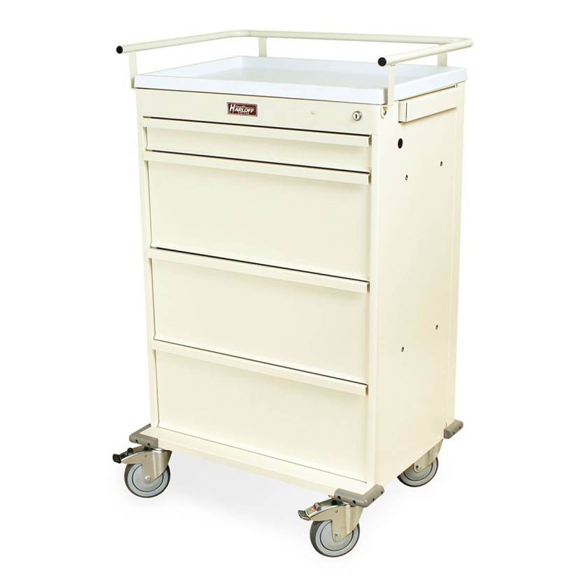 Harloff VLT150MOT Value Line MOT® Compatible Medication Cart with Key Lock (Shown in Cream Color)