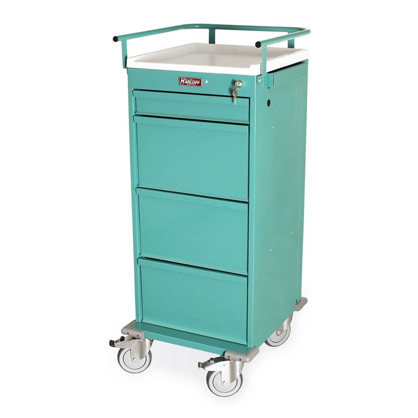 Harloff VLT240PC Value Line 240 Punch Card Medication Cart with Key Lock, Locking Narcotics Box