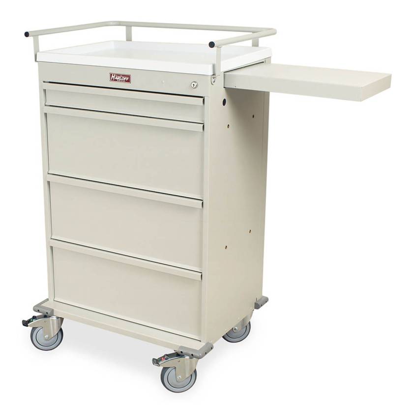 Harloff VLT360PC Value Line 360 Punch Card Medication Cart with Key Lock, Locking Narcotics Box (Shown in Sand Color)