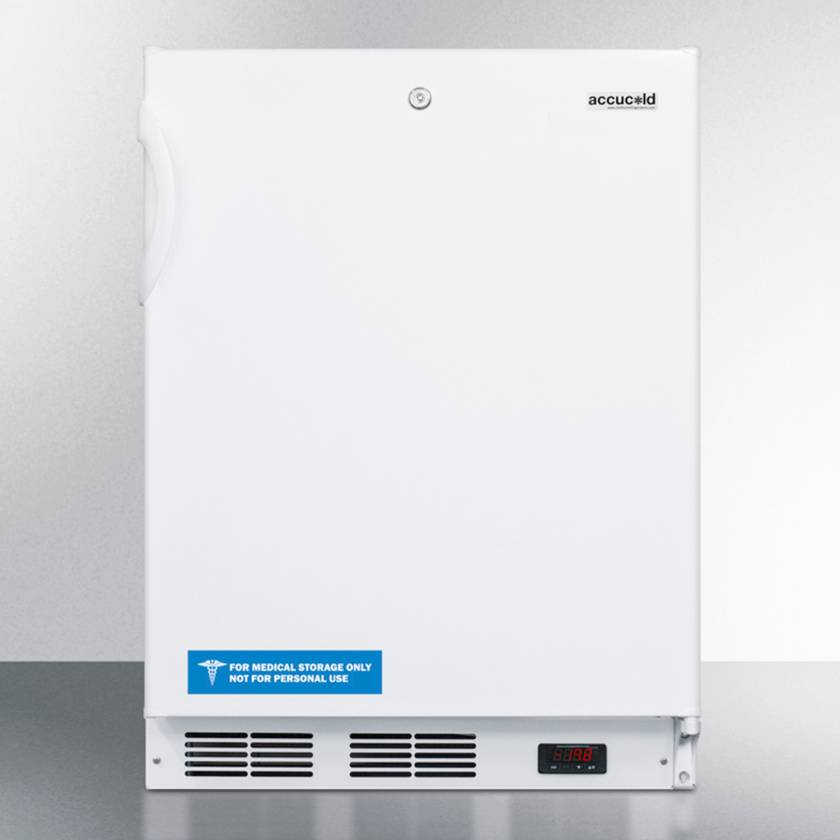 Accucold VT65MLADA ADA Height All-Freezer with 3 Glass Drawers, Right Handle Solid Doo, 3.5 Cubic Feet - Front View