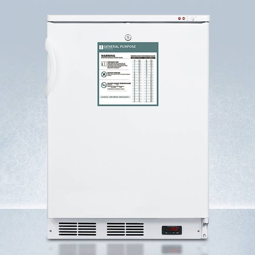 Accucold VT65MLGP General Purpose All-Freezer with 3 Wire Drawers, Right Handle Solid Door, 3.5 Cubic Feet - Front View