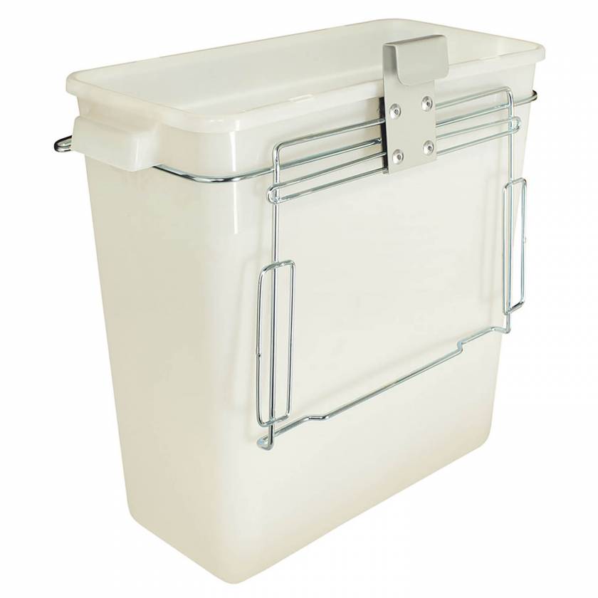 Harloff WASTE3GALRC 3 Gallon Plastic Waste Container without Cover for M-Series or A-Series Carts, Rail Clip Mount