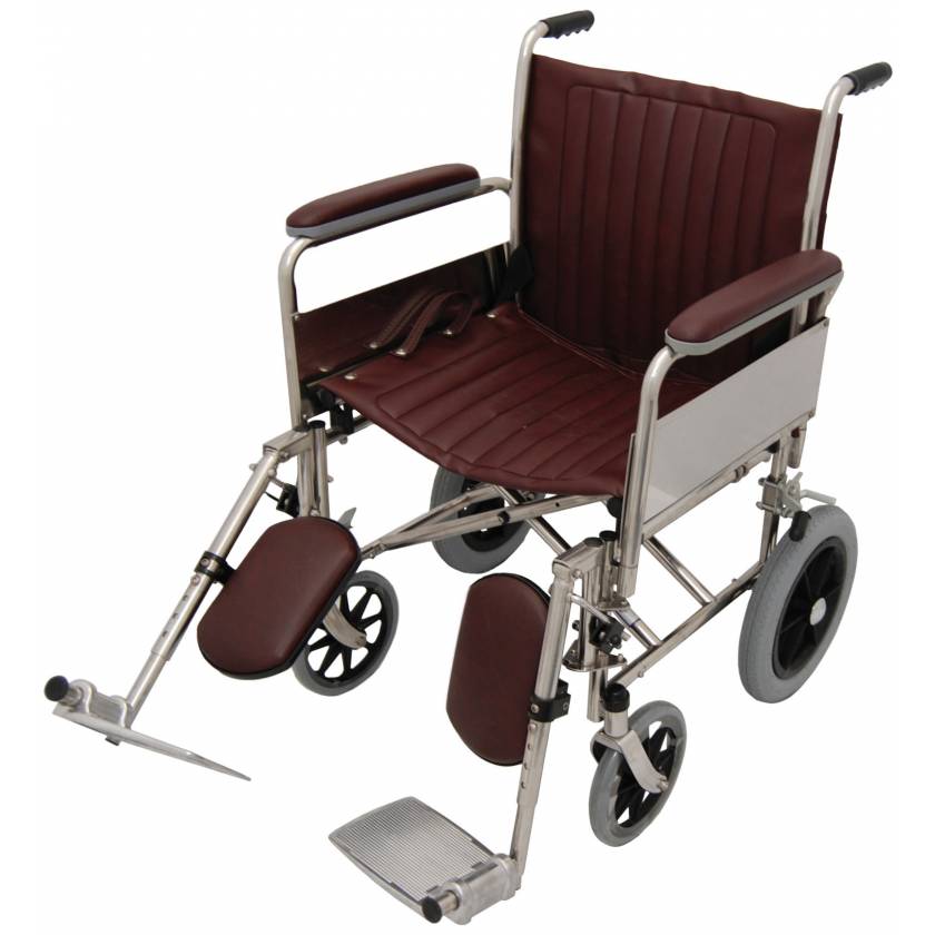 20" Wide Non-Magnetic Transport Chair With Detachable Elevating Legrests
