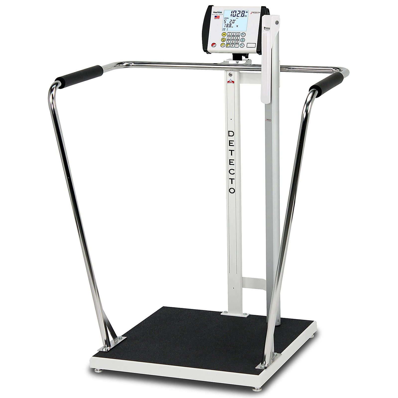Detecto 6857DHR Bariatric Digital Scale with Digital Height Rod 1000 lb