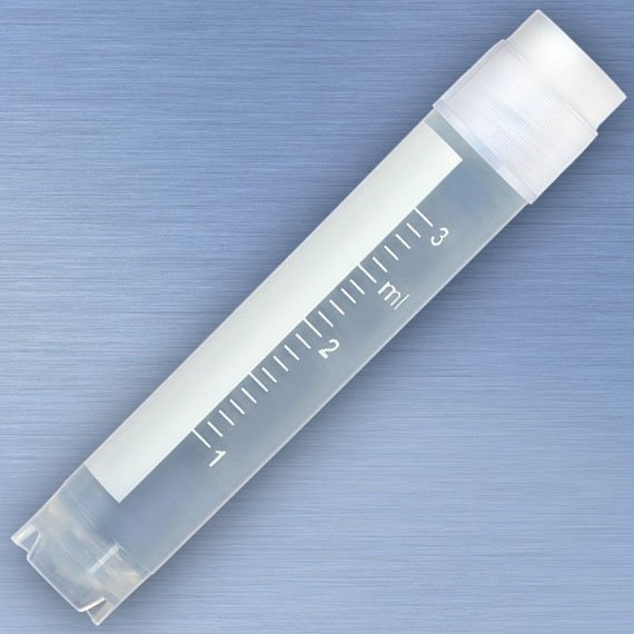 3mL Barcoded Cryogenic Vial External Thread Round Bottom Self-Standing ...