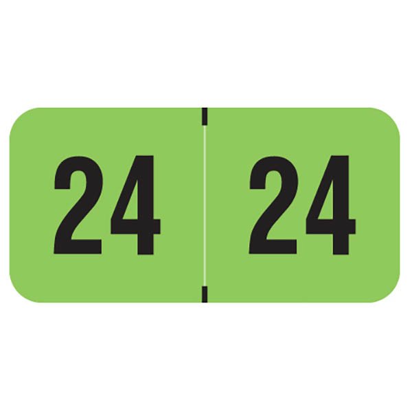 Arden FGYM24T4 PMA Match Fluorescent Green 2024 Year Labels 0.75"Hx1.5"W