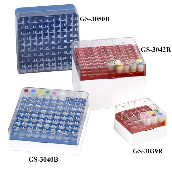 9x9 BioBox Storage Box with Lid for 1mL and 2mL Cryogenic Vials Globe
