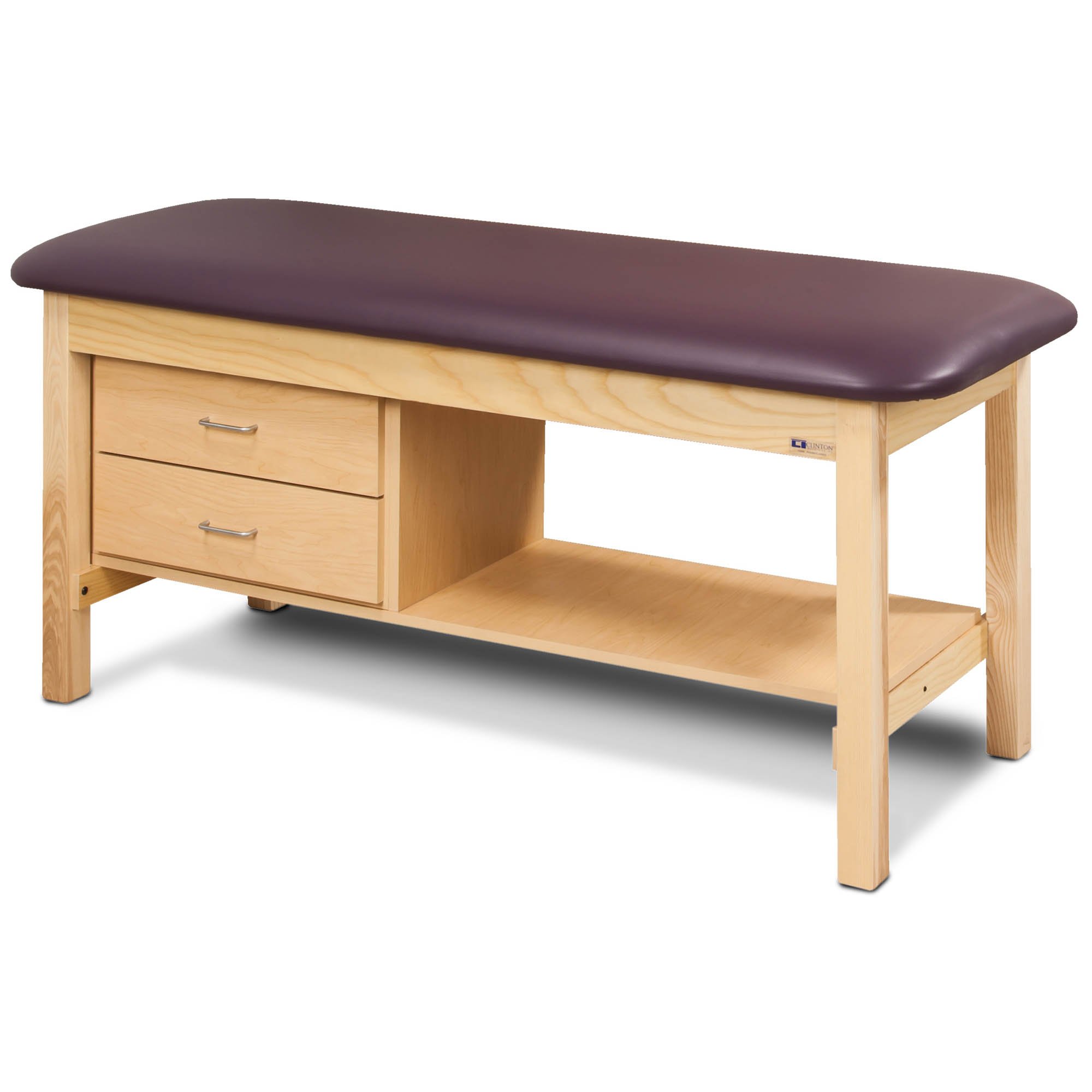 Clinton 130027 Flat Top Classic Series Treatment Table Shelf & Drawers