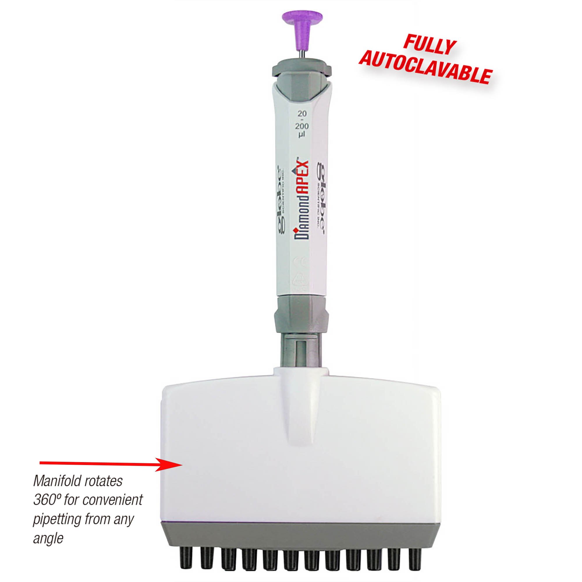 Diamond® APEX™ 12Channel Adjustable Volume Pipette