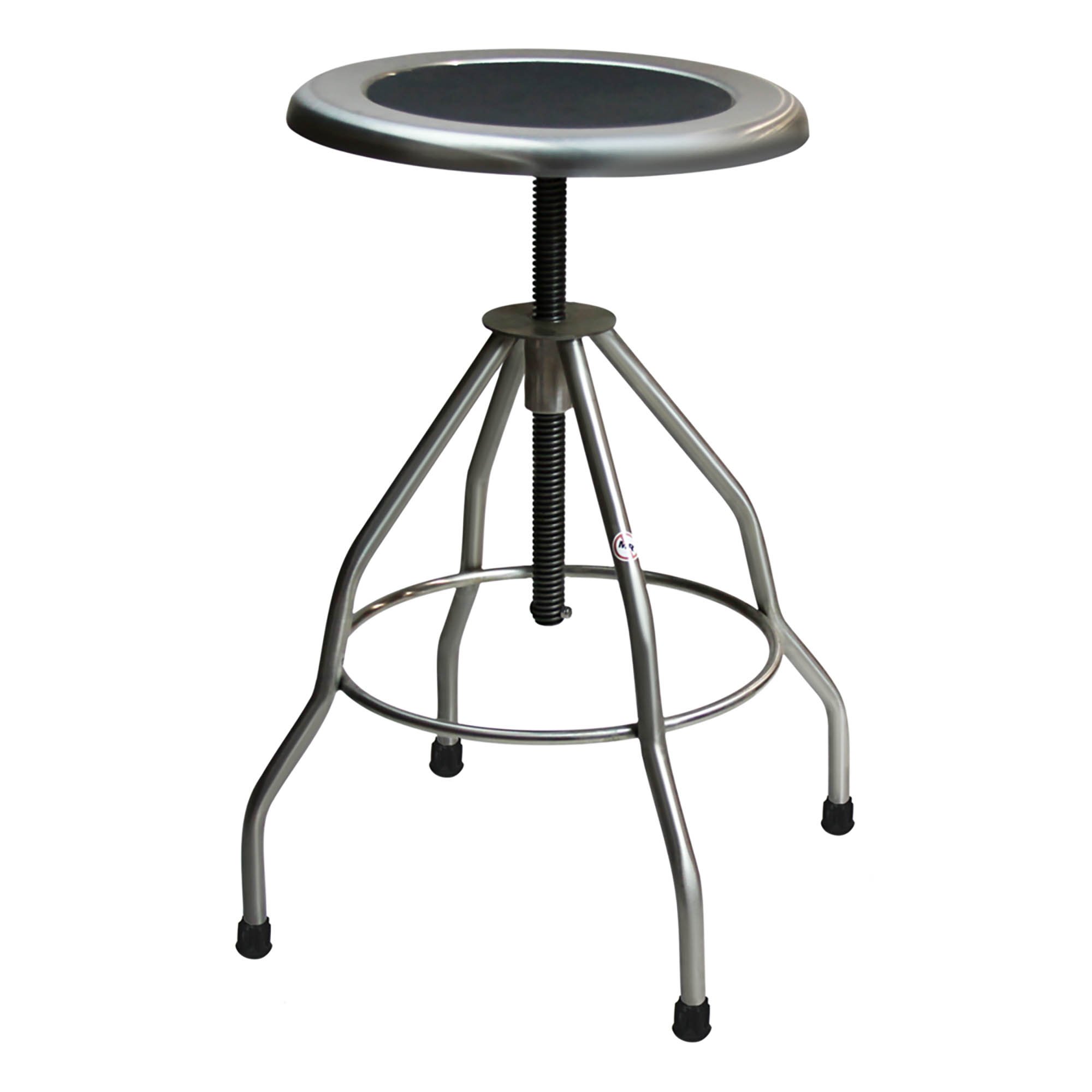 Stainless Steel Adjustable Stool with 15" Diameter Seat by Blickman