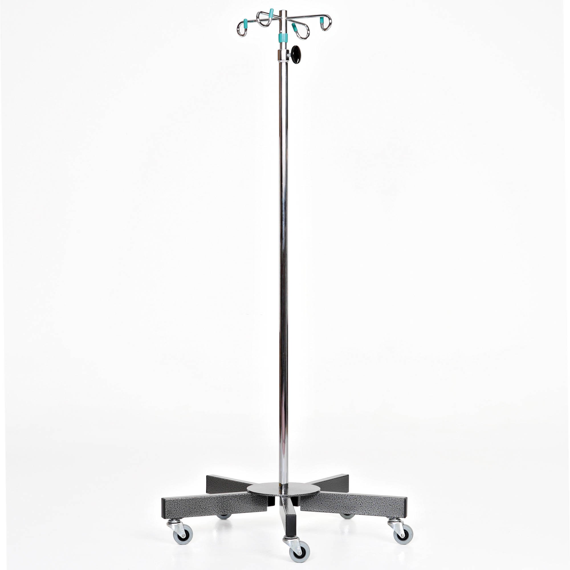 IV Pole, Stainless Steel IV Stand Pole Portable Infusion Stand IV Bag  Holder with 2 Hooks for Hospital and Home, Adjustable Height