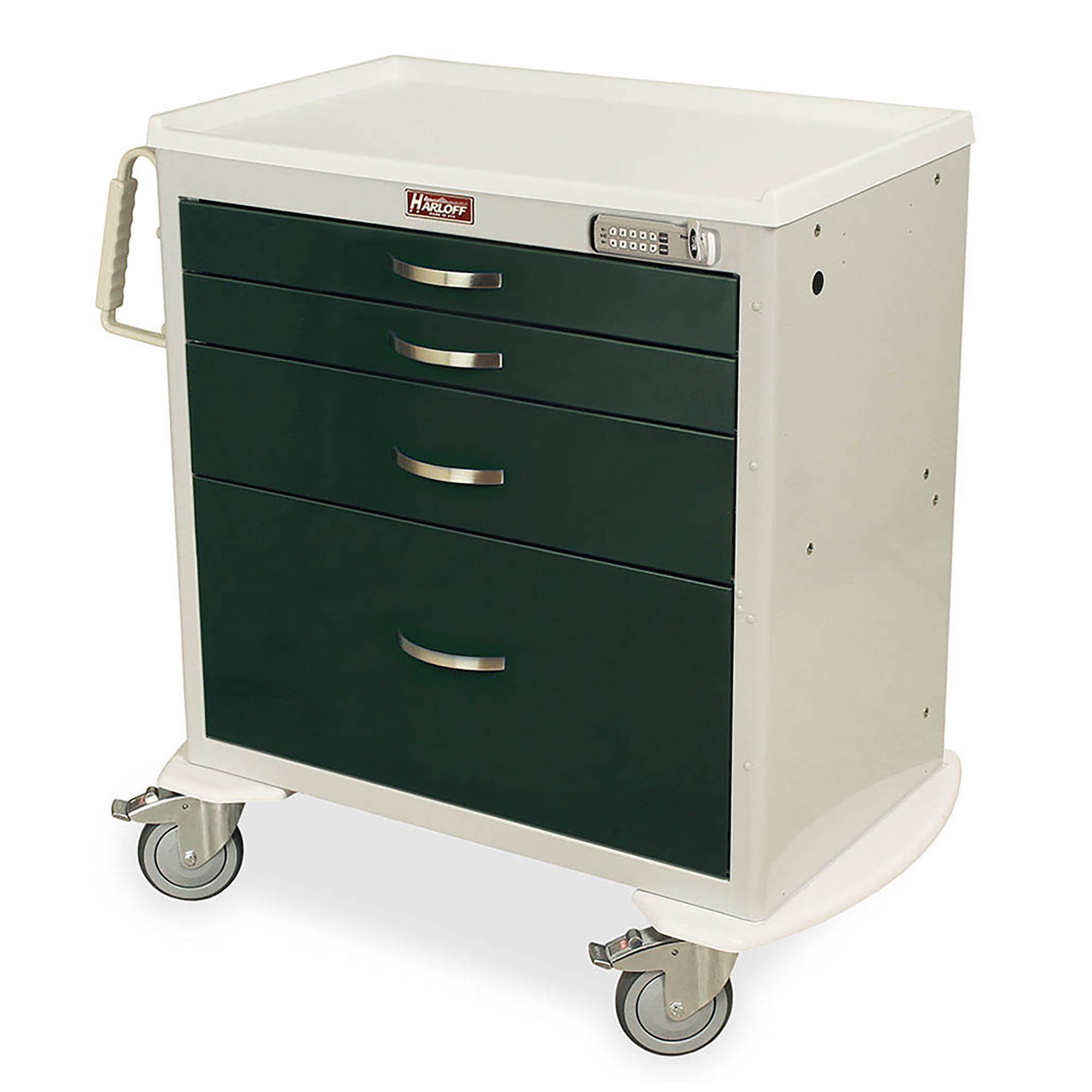 Rolling Storage Cart with Tilt Bins and Locking Drawers