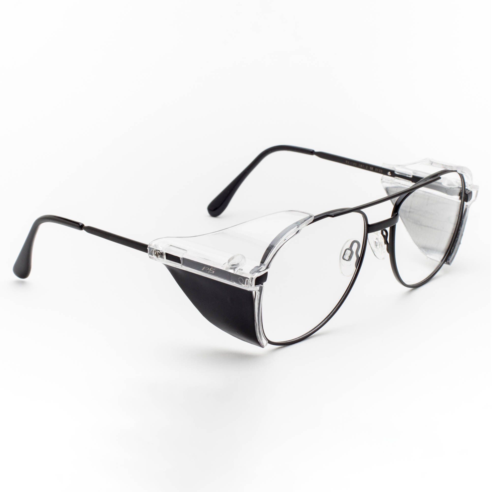 Radiation Safety Glasses - Fitovers In Large Plastic Black Safety Frame  With Permanent Side Shields