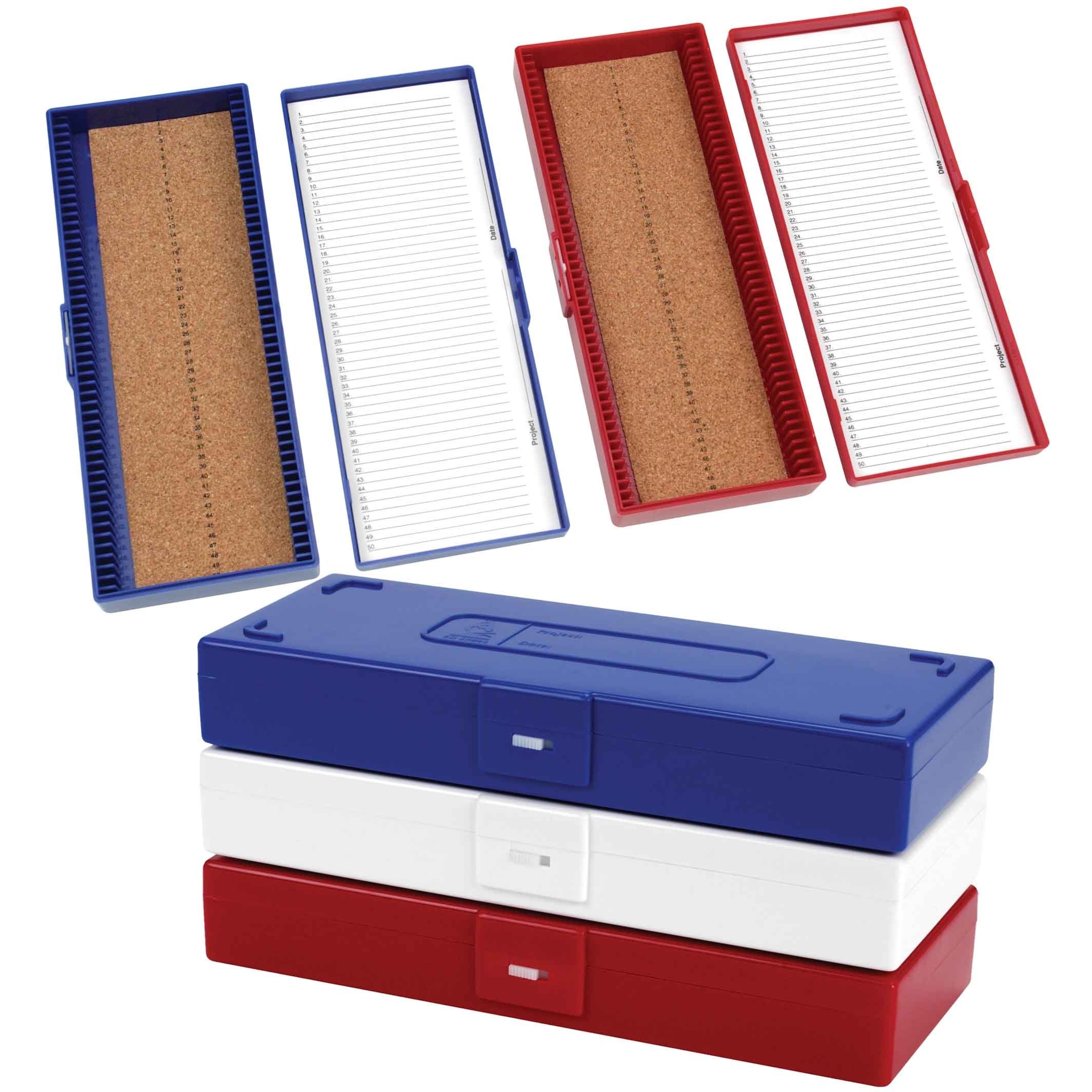 50 Place Cork Lined Microscope Slide Box Heathrow Scientific