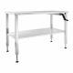 Blickman 0177835000 Stainless Steel Hydraulic Instrument Table Model 7835HYD with Gliders - 48"W x 24"D x Adjustable Height 30"-42"