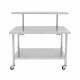 Blickman Back Table with Manual Adjustable Height Overshelf from 46" to 49"