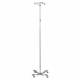 Blickman 0518889400 Stainless Steel IV Stand Model 8889SS-4 with 4-Leg Heavy-Duty Base, Thumb Control, 4-Hook