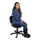 CanDo® 07-7067 Black Pneumatic Stool, With Back - In Use Left Angle View