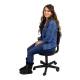 CanDo® 07-7067 Black Pneumatic Stool, With Back - In Use Right Angle View