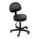 CanDo® 07-7067 Black Pneumatic Stool, With Back - Left Angle View