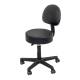 CanDo® 07-7067 Black Pneumatic Stool, With Back - Right Angle View