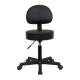CanDo® 07-7067 Black Pneumatic Stool - With Back