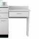 Clinton 076 Wall Mount Desk with 1 Leg and 1 Drawer - Gray