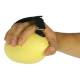 CanDo® 10-0440 Handy Grip™ Weighted Ball, 1 lb, Tan - Secured in Hand with Adjustable Strap