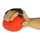CanDo® 10-0442 Handy Grip™ Weighted Ball, 3 lbs, Red - Secured in Hand with Adjustable Strap
