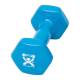 CanDo® 10-0553-1 Vinyl-Coated Cast-Iron Dumbbell, Single, 4 lbs, Light Blue - Logo View
