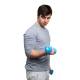 CanDo® 10-0553-2 Vinyl-Coated Cast-Iron Dumbbell, Pair, 4 lbs, Light Blue - In Use