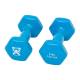 CanDo® 10-0553-2 Vinyl-Coated Cast-Iron Dumbbell - Pair, 4 lbs, Light Blue