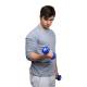 CanDo® 10-0554-2 Vinyl-Coated Cast-Iron Dumbbell, Pair, 5 lbs, Blue - In Use