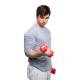 CanDo® 10-0555-2 Vinyl-Coated Cast-Iron Dumbbell, Pair, 6 lbs, Red - In Use