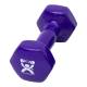 CanDo® 10-0556-1 Vinyl-Coated Cast-Iron Dumbbell, Single, 7 lbs, Purple - Logo View