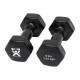 CanDo® 10-0557-2 Vinyl-Coated Cast-Iron Dumbbell - Pair, 8 lbs, Black