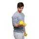 CanDo® 10-0558-2 Vinyl-Coated Cast-Iron Dumbbell, Pair, 9 lbs, Yellow - In Use