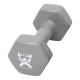 CanDo® 10-0560-1 Vinyl-Coated Cast-Iron Dumbbell, Single, 15 lbs, Silver - Logo View