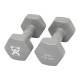 CanDo® 10-0560-2 Vinyl-Coated Cast-Iron Dumbbell - Pair, 15 lbs, Silver