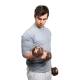 CanDo® 10-0561-2 Vinyl-Coated Cast-Iron Dumbbell, Pair, 20 lbs, Brown - In Use