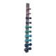 CanDo® 10-0564 Vinyl-Coated Cast-Iron Dumbbell - Set, 5-Pair with Wall Rack