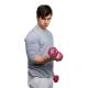 CanDo® 10-0567-2 Vinyl-Coated Cast-Iron Dumbbell, Pair, 12 lbs, Maroon - In Use