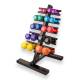 CanDo® 10-0579 Vinyl-Coated Cast-Iron Dumbbell - Set, 10-Pair with Floor Rack