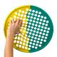 CanDo® 10-0857 Web Hand Exerciser, Low-Powder Latex, 14" Diameter, Multi-Resistance, Yellow and Green - One-Hand Use