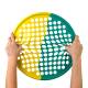 CanDo® 10-0857 Web Hand Exerciser, Low-Powder Latex, 14" Diameter, Multi-Resistance, Yellow and Green - Two-Hand Use