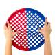 CanDo® 10-0859 Web Hand Exerciser, Low-Powder Latex, 14" Diameter, Multi-Resistance, Red and Blue - Two-Hand Use